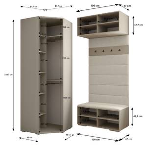 Garderobe Inova 1 Z21 Schwarz - Grau