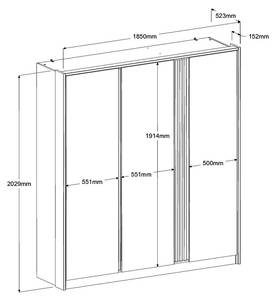 Armoire Palmyre Marron - Bois manufacturé - 185 x 203 x 53 cm