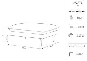 Pouf AGATE Hellgrau