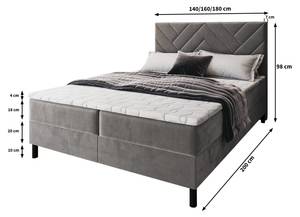 Boxspringbett ROKIS Hochglanz Altrosa - Breite: 180 cm