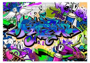 Fototapete Graffiti: violet theme Textil - 200 x 140 x 2 cm