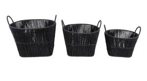 Ornement Basket Set Store, Set of 3 Noir - Textile - 38 x 32 x 41 cm