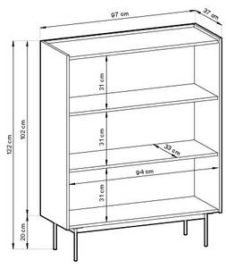 Sideboard COLOR SB97 2D Beige - Holzwerkstoff - Kunststoff - 97 x 122 x 37 cm