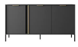 Kommode LARS 153 3D2S Schwarz - Gold - Holzwerkstoff - Kunststoff - 154 x 82 x 40 cm