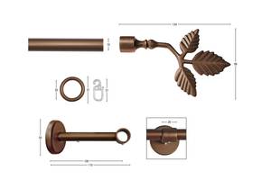 Gardinenstange Rustika 1 lfg. Braun - Breite: 480 cm