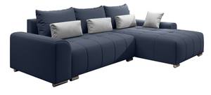 Ecksofa Loreta mit Kissen Blau - Grau