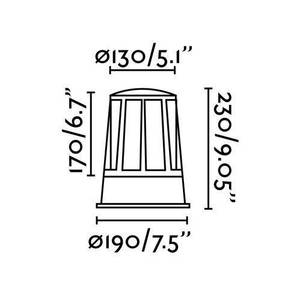 Wegeleuchte Surat Gris - Verre - Métal - 10 x 23 x 10 cm