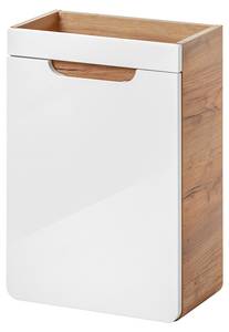 Waschtischunterschrank HG weiß /Eiche Weiß - Holzwerkstoff - 40 x 60 x 22 cm