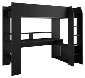 Lit mezzanine Pharell Noir - Bois manufacturé - 220 x 180 x 116 cm