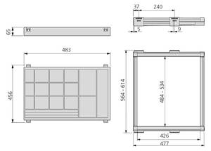 Schmuckschubladen-Kit für Schränke Moka Braun - Metall - 48 x 17 x 51 cm