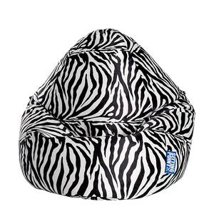 Pouf poire Afro XL - Tissu - Noir / Blanc