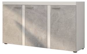 FURNIX Sideboard RIVAY 3F Weiß/Beton Braun - Grau - Weiß