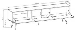 TV-Lowboard ORIS Gold - Weiß