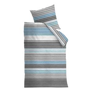 Parure de lit Macon Coton - Taupe / Bleu clair - 155 x 220 cm + oreiller 80 x 80 cm