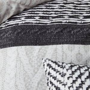 Parure de lit Mahon Coton - Noir / Blanc - 155 x 220 cm + oreiller 80 x 80 cm