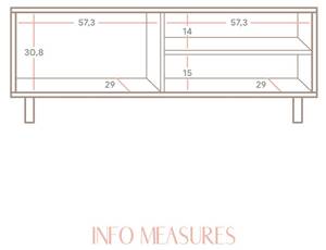 TV-Lowboard Pola mit 1 Tür Massivholz - Holzart/Dekor - 120 x 45 x 35 cm