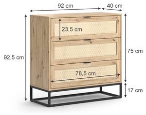 Kommode  Natal 42063 Braun - Holzwerkstoff - 38 x 66 x 35 cm