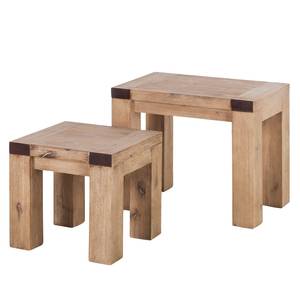 Tavolino Alenja In set da 2 Legno massello di acacia Sabbia