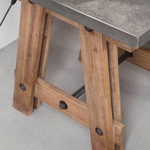 Highboard Beton deels massief acaciahout - Grijs