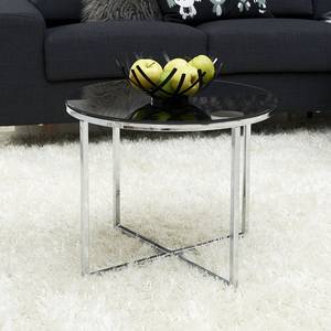 Table d'appoint Cross Plateau de verre - Noire