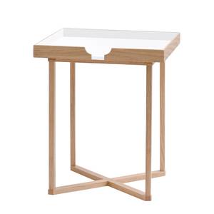 Tavolino Damien II Legno massello di quercia - Quercia / Bianco