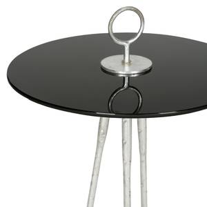 Table d'appoint Delam Fer / Verre Argenté Noir