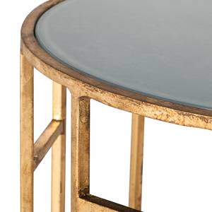 Tavolino Doreen Ferro color oro/Vetro bianco