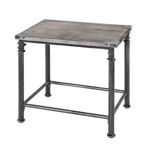 Tavolino Doubs I acciaio/legno massello anticato nero/grigio sbiancato