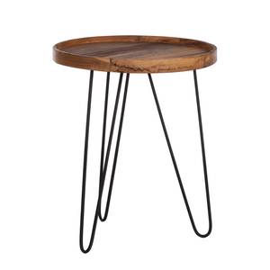 Table d'appoint Gimont Teck massif / Métal - 50 x 50 cm