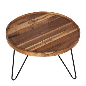 Table d'appoint Gimont Teck massif / Métal - 65 x 65 cm