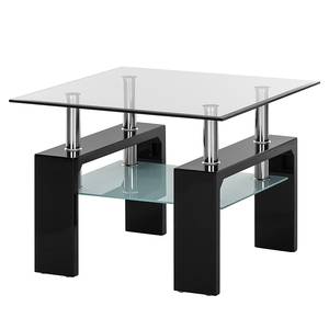 Table d’appoint Glassy I Verre clair / Noir