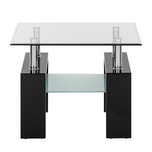 Table d’appoint Glassy I Verre transparent / Noir