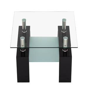 Table d’appoint Glassy I Verre transparent / Noir