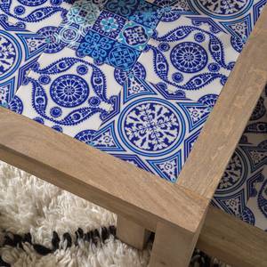 Table d'appoint Ibiza Manguier massif / Céramique - Manguier / Bleu