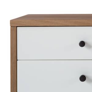 Bijzettafel Kamion deels massief eikenhout - wit/eikenhout - Hoogte: 58 cm