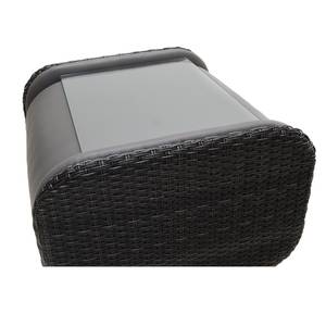 Tavolino Lesura Vera pelle/Polyrattan - Grigio/Marrone