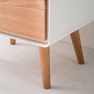 Tavolino Lusi legno lamellare di quercia rossa - quercia / bianco opaco - Quercia