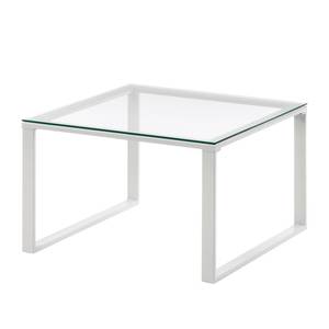 Salontafel Montalto glas/staal - wit