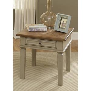 Table d'appoint Powell Partiellement massif Gris / Marron