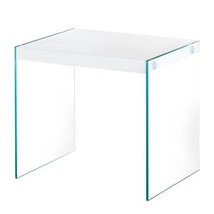 Table d'appoint Savoie Verre transparent / Blanc brillant