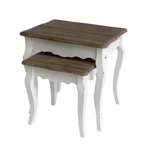 Set de tables d'appoint Curvelo Paulownia partiellement massif