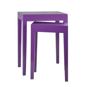 Set de tables d'appoint Gleamy Paulownia partiellement massif - Violet brillant