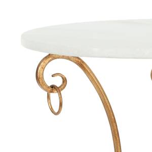 Table d'appoint Tamara Fer doré / Marbre blanc