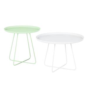 Tables gigognes Tuula (lot de 2) Menthe / Blanc