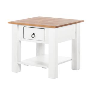 Table d'appoint Valmer I Pin massif Blanc - Pin blanc / Pin couleur miel