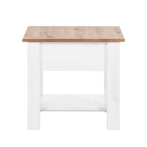 Table d'appoint Valmer I Pin massif Blanc - Pin blanc / Pin couleur miel