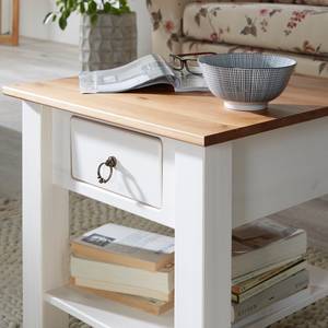 Tavolino da salotto Valmer I Legno massello di pino Bianco - Pino bianco / Pino color miele
