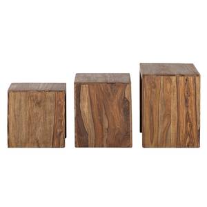 Bijzettafel Yoga (3-delige set) 3 delige set sheesham hout geolied