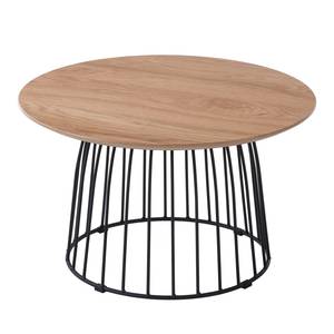 Table dappoint Zosin Chêne / Noir - Ø 60 cm