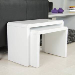 Set de tables d'appoint Chris 2 éléments - Blanc brillant